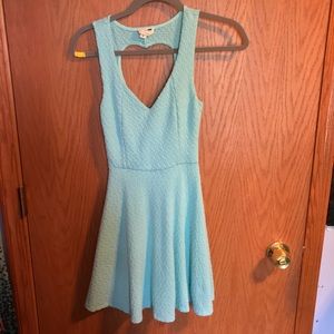 Mint summer dress with heart cutout back